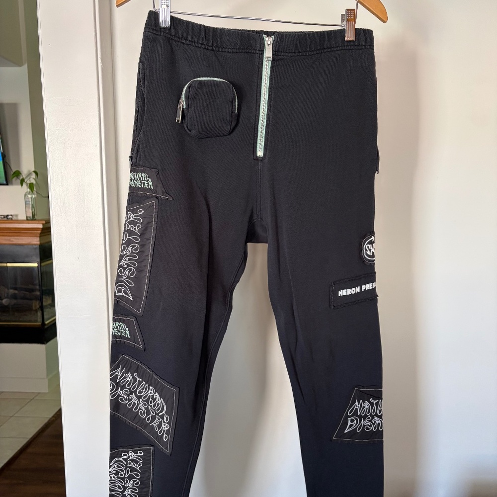 Heron Preston Black Sami Miro patch lounge pants